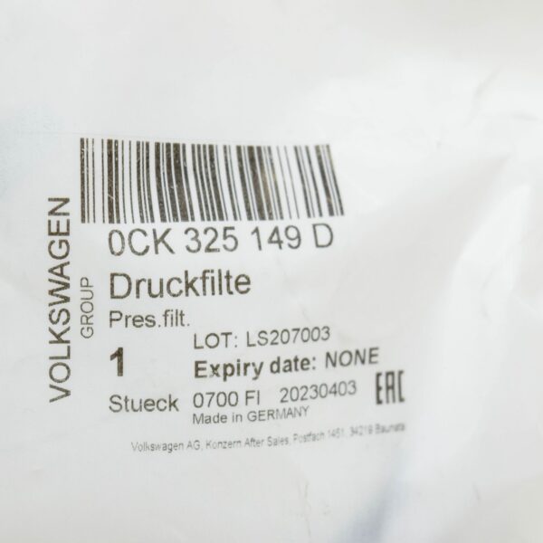 0CK325149D - NEW AUDI A4 B9 GEARBOX PRESSURE FILTER 0CK325149D ORIGINAL