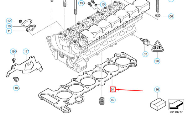 11127506983 - BMW 3 E46 Cylinder Head Gasket 11127506983 7506983 ORIGINAL