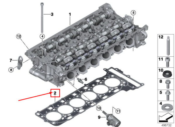11128088729 - BMW X3 M F97 Engine Cylinder Head Gasket 11128088729 ORIGINAL