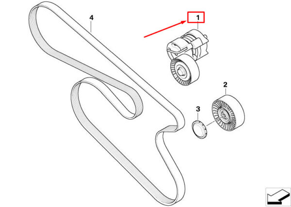 11287558969 - BMW 3 Coupe E92 Engine V-Ribbed Belt Tensioner 11287558969 7558969 ORIGINAL