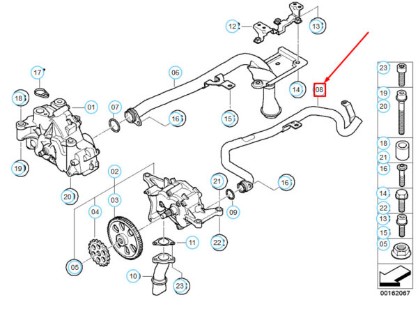 11417838526 - BMW M3 E90 Lubrication System / Oil Pump Return Pipe 11417838526 ORIGINAL