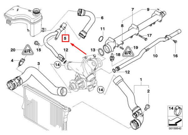 11537830711 - BMW 3 Cabrio E46 Engine Coolant Pipe 7830711 11537830711 ORIGINAL
