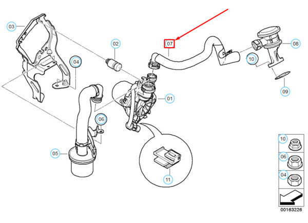 11727557910 - BMW 3 E90 Power Steering Pressure Hose Assembly 11727557910 7557910 ORIGINAL