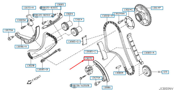130701AT3A - NISSAN MURANO MK2 Chain Tensioner 130701AT3A ORIGINAL