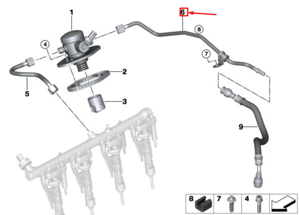 13539452385 - BMW 3 G20 Engine Compartment Feed Line 13539452385 ORIGINAL