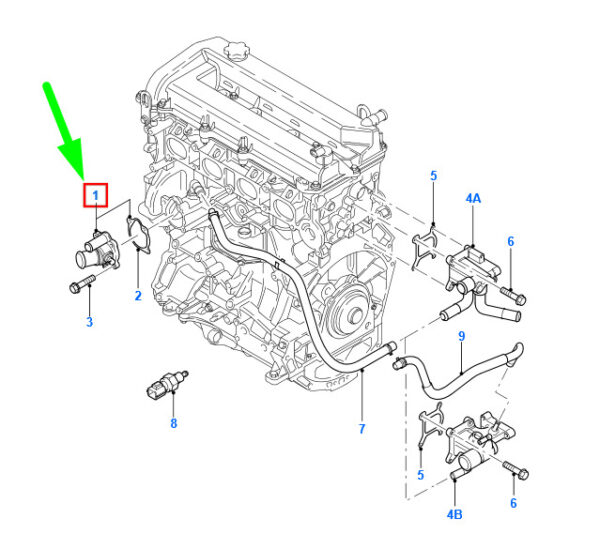 1358178 - FORD MONDEO MK3 Thermostat Assy 1358178 1S7G-8575-AM ORIGINAL