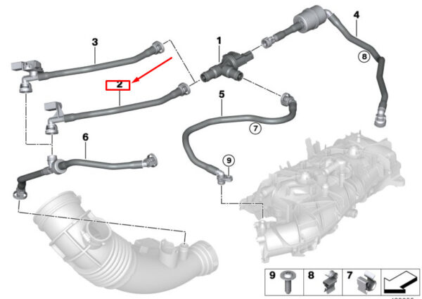 13908671405 - BMW 3 G20 Fuel Tank Breather Line 13908671405 ORIGINAL