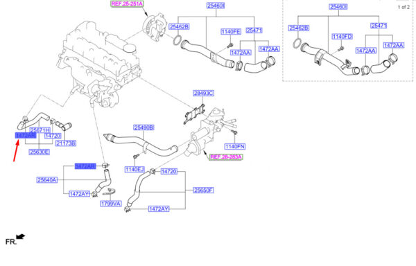 1472026006S - HYUNDAI SANTA FÉ MK3 DM Coolant Hose Clamp 1472026006S ORIGINAL