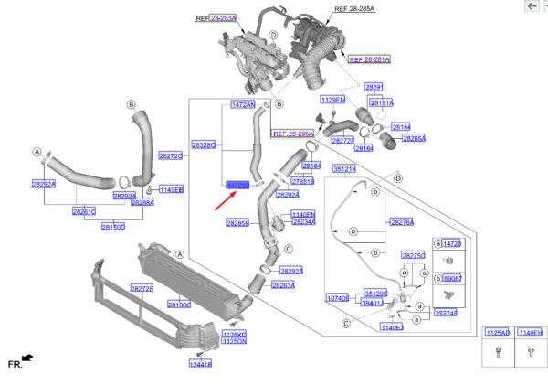 1472243006S - HYUNDAI i20 MK3 Intercooler Hose Clamp 1472243006S ORIGINAL