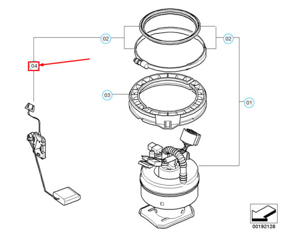16117248294 - BMW 3 E90 Right Fuel Level Sensor 16117248294 7248294 ORIGINAL