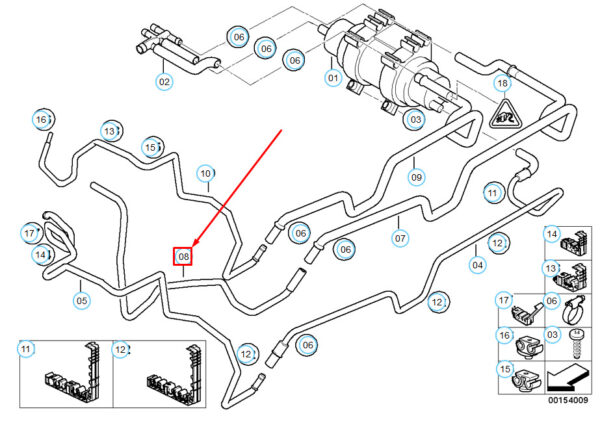 16121184963 - BMW X5 E53 Front Diesel Pump Fuel Feed Return Line 16121184963 ORIGINAL