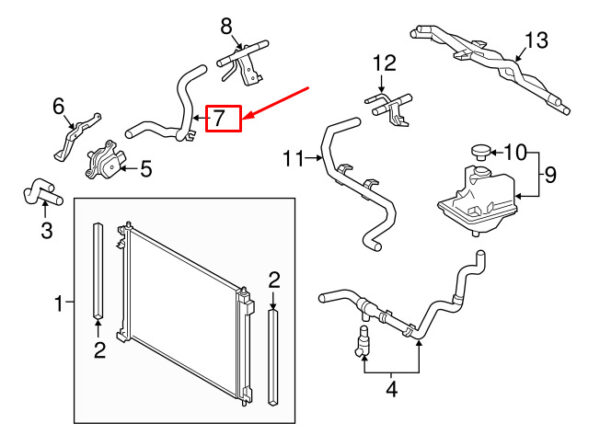 1657136180 - LEXUS NX MK1 Engine Radiator Hose 1657136180 ORIGINAL