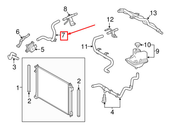 1657236170 - LEXUS NX MK1 Lower Engine Radiator Coolant Hose 1657236170 ORIGINAL