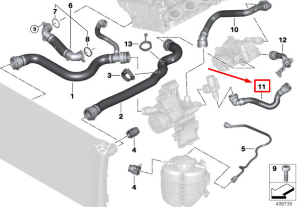 17128689864 - BMW 3 G20 Radiator Coolant Hose 17128689864 8689864 ORIGINAL