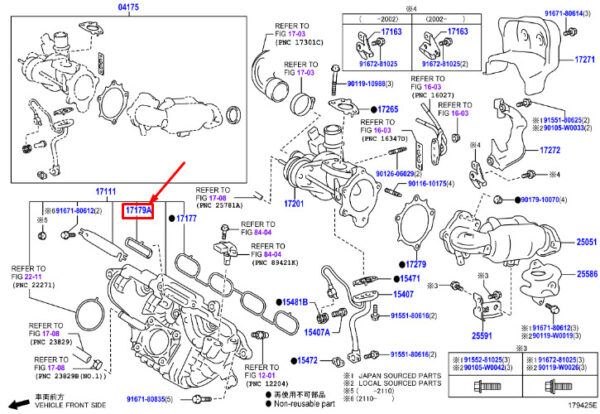1717947010 - TOYOTA C-HR MK1 Intake Manifold Gasket 1717947010 ORIGINAL