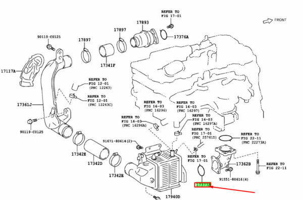 1737736010 - LEXUS NX MK1 Engine Air Tube Gasket 1737736010 ORIGINAL