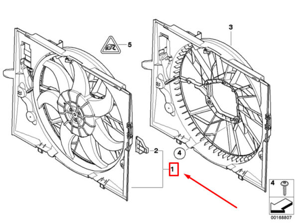 17427972142 - BMW 7 E65, E66, E67 Engine Cooling Fan Assembly 7972142 17427972142 ORIGINAL