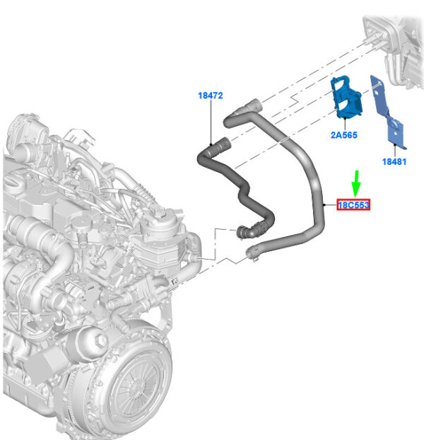 1890779 - FORD KUGA MK2 Water Inlet Hose Assy RHD 1890779 8V61-18C553-HH ORIGINAL