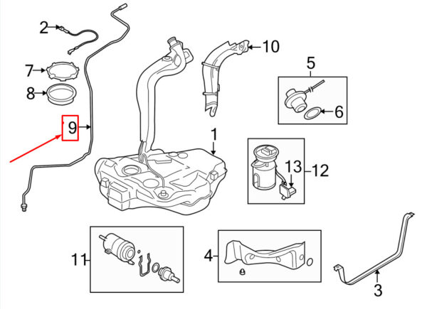 1K0201983D - NEW AUDI A3 SPORTBACK 8P FUEL VACUUM PIPE 1K0201983D ORIGINAL