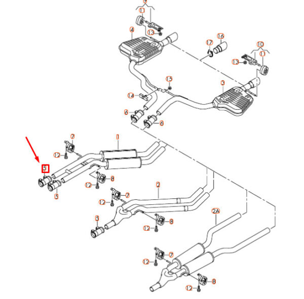 1K0253141G - NEW AUDI A6 C6 EXHAUST SYSTEM DUAL CLIP 1K0253141G