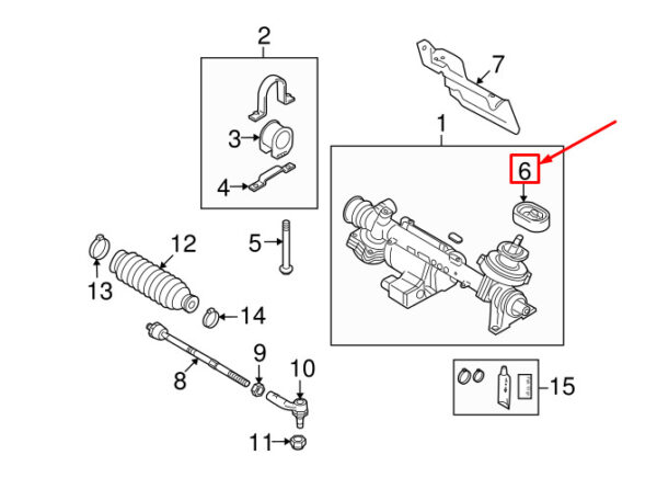 1K0423187 - NEW AUDI Q3 8U STEERING RACK BUSHING SEAL LHD 1K0423187 ORIGINAL
