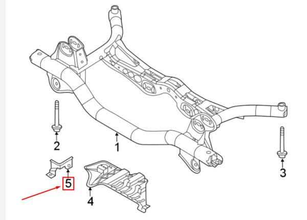 1K0501682 - AUDI A3 Sportback 8P Rear Right Axle Cover Bracket 1K0501682 ORIGINAL