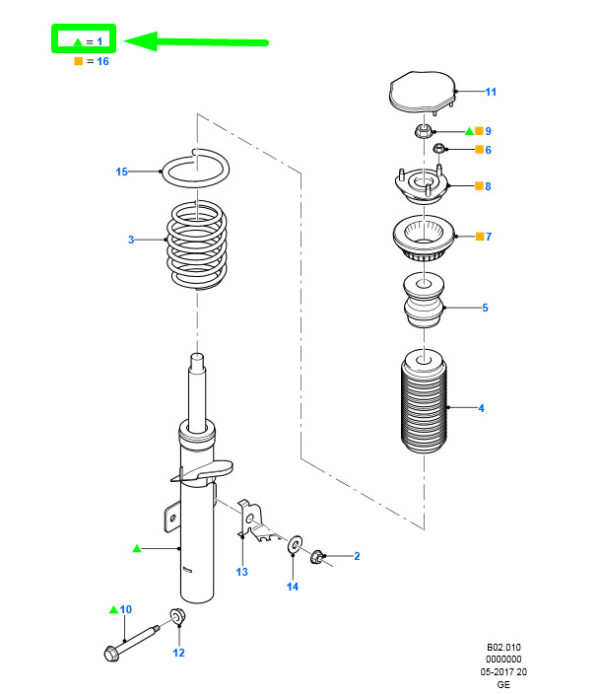1S71-18K045-BE - FORD MONDEO MK3 Front  Shock Absorber 1S71-18K045-BE 1305642 ORIGINAL