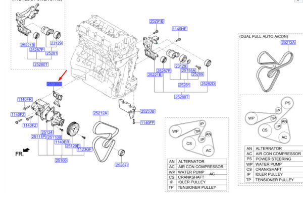 2513025002 - HYUNDAI SANTA FÉ MK3 DM Water Pump Gasket 2513025002 ORIGINAL