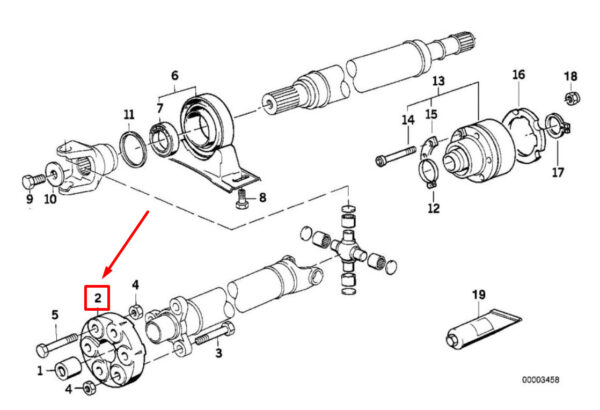 26112228781 - BMW 5 E39 Drive Shaft Flex Disc 2228781 26112228781 ORIGINAL