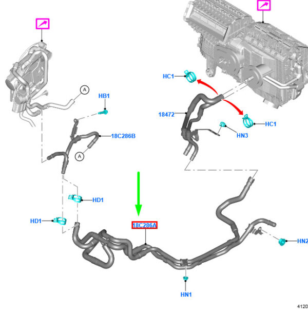 2614621 - FORD KUGA MK3 Heater Connector Hose 2614621 ORIGINAL