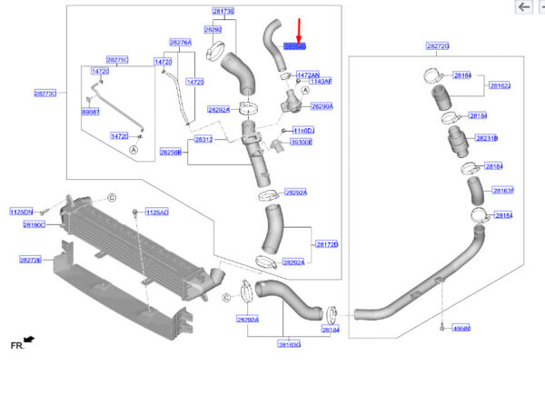 2828403010 - KIA CEED MK3 CD Recirculation Hose 2828403010 ORIGINAL