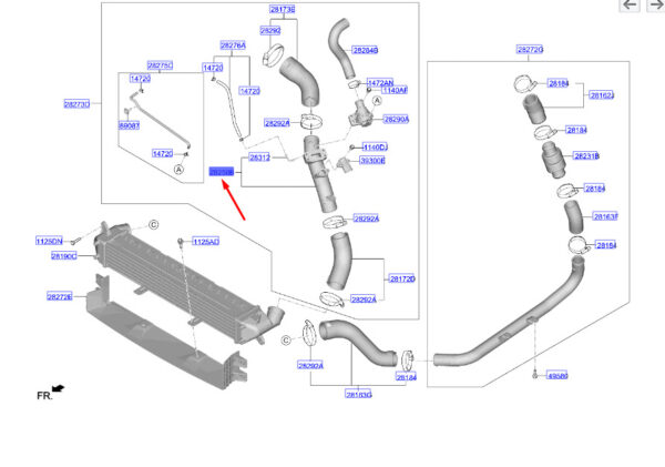 2828703010 - KIA CEED MK3 CD Intercooler Outlet Hose Pipe 2828703010 ORIGINAL