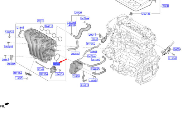 283132B600 - KIA CEED MK3 CD Throttle Body Gasket 283132B600 ORIGINAL