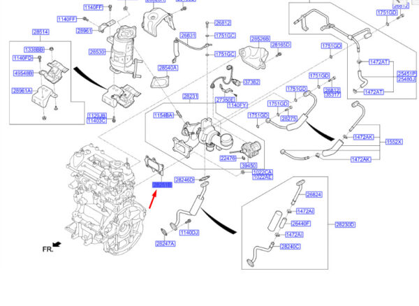 2852104500 - HYUNDAI KONA MK1 Turbocharger Gasket 2852104500 ORIGINAL