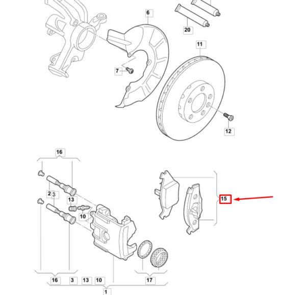 2Q0698151G - AUDI A1 GB Front Wheel Brake Pads Set 2Q0698151G ORIGINAL