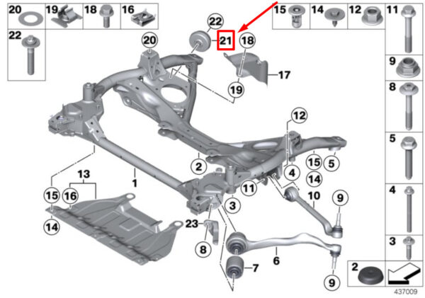 31106861027 - BMW 2 F23 Front Axle Suspens. Vibration Absorber 31106861027 6861027 ORIGINAL