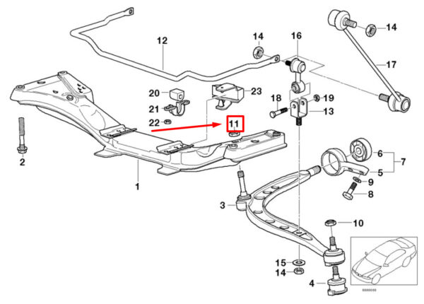 31352227996 - BMW Z3 Coupe E36 Front Sway Bar 31352227996 2227996 ORIGINAL