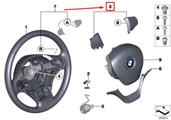 32306854775 - BMW 2 F23 Steering Wheel Decor Finishers Set 6854775 32306854775 ORIGINAL