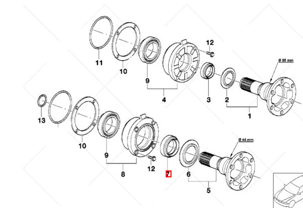 33107505602 - NEW BMW 3 E30 REAR AXLE SHAFT SEAL WITH SEAL RING 33107505602 ORIGINAL