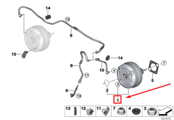 34336889796 - NEW BMW 3 TOURING G21 POWER BRAKE UNIT REPAIR KIT 34336889796 6889796 ORIGINAL