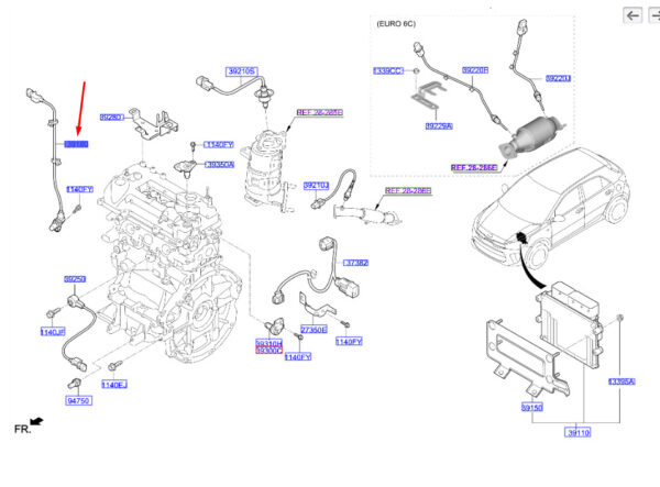 3918004150 - HYUNDAI KONA MK1 Crankshaft Position Sensor 3918004150 ORIGINAL