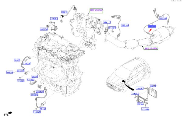 392602L010 - HYUNDAI i20 MK3 Exhaust Temperature Sensor 392602L010 ORIGINAL