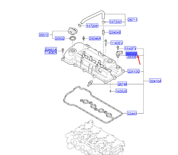 3935003040 - KIA CEED MK3 CD Camshaft Position Sensor 3935003040 ORIGINAL