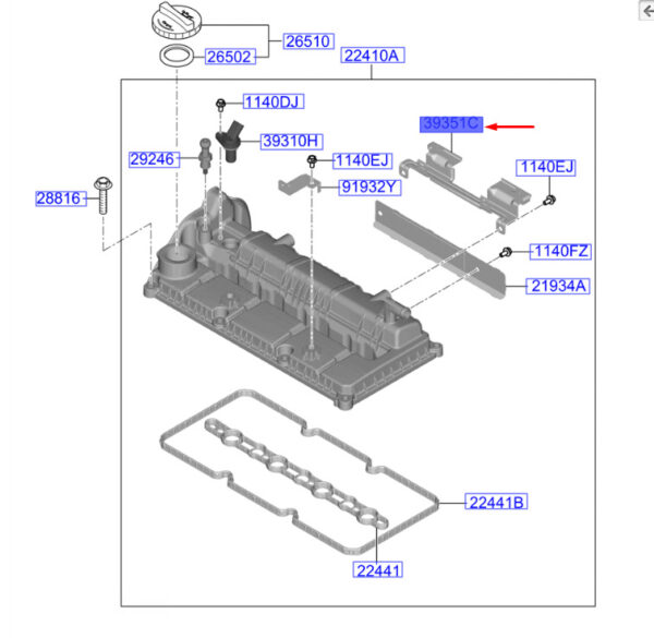 393552U001 - KIA CEED MK3 CD Lambda Connector Bracket 393552U001 ORIGINAL