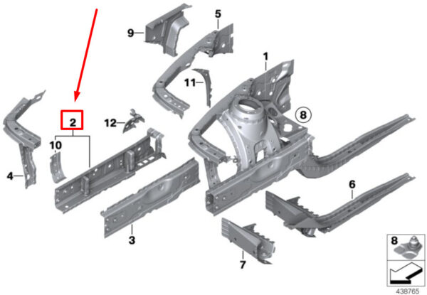 41007377918 - BMW 4 F36 Exterior Right Engine Support 7377918 41007377918 ORIGINAL