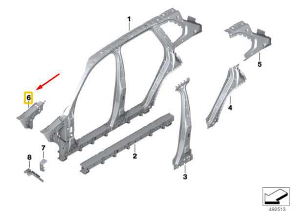 41009481401 - BMW X7 G07 Front Supporting Strut Left Extension 41009481401 ORIGINAL