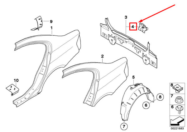 41127178136 - BMW 3 E90 Rear Silencer Bracket 41127178136 7178136 ORIGINAL