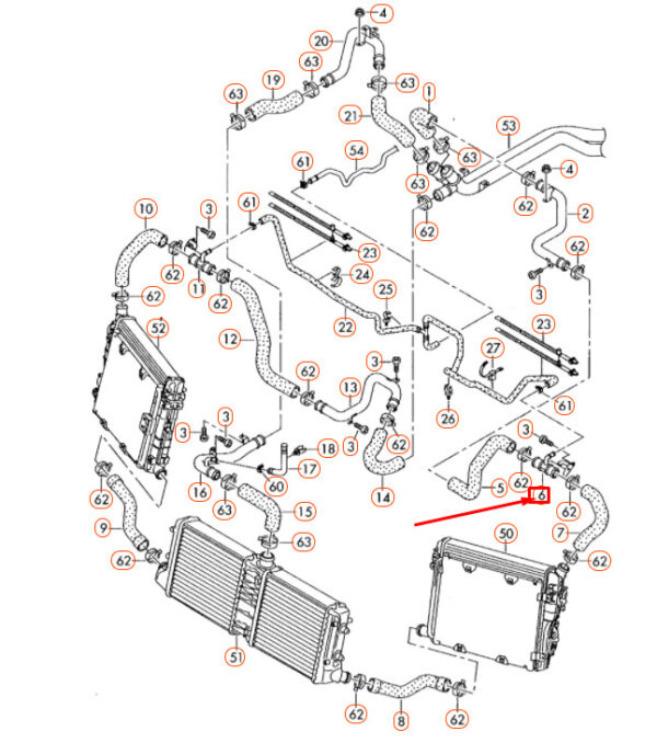 420121455 - AUDI R8 42 Coolant Left Breather Line 420121455 ORIGINAL