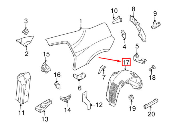 420810172B - NEW AUDI R8 SPYDER 42 REAR RIGHT INNER FENDER LINER 420810172B ORIGINAL