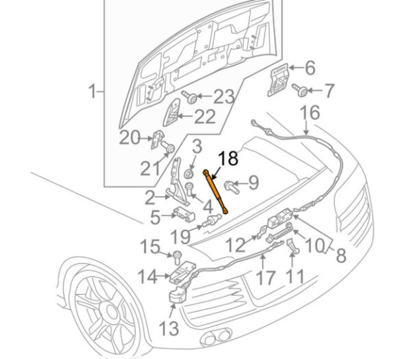 427827552A - AUDI R8 42 Rear Trunk Boot Lid Gas Strut Shock Absorber 427827552A ORIGINAL
